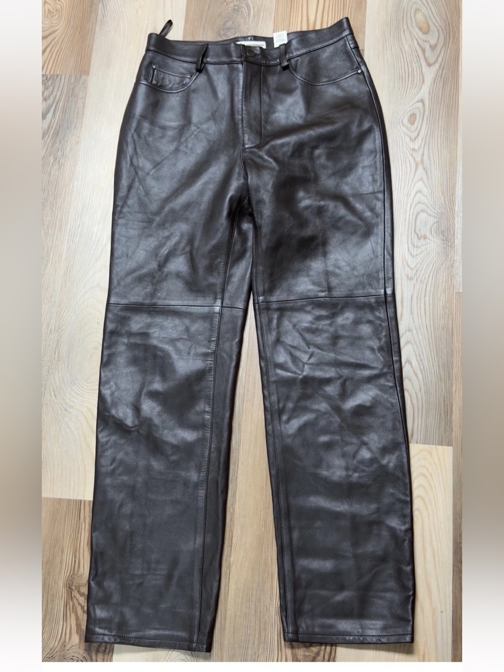Vintage Wilke Rodriguez Brown Leather Pants Mens 33 Straight Leg 90s Y2K Lined